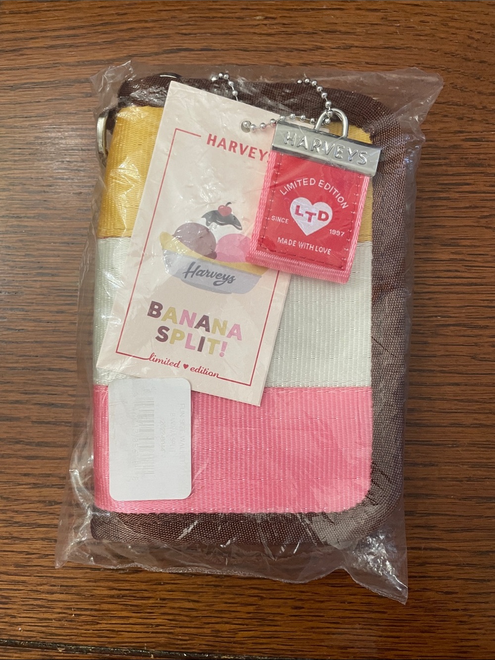 Harveys Banana Split Fun Size Wallet in Pink, Cream & Brown